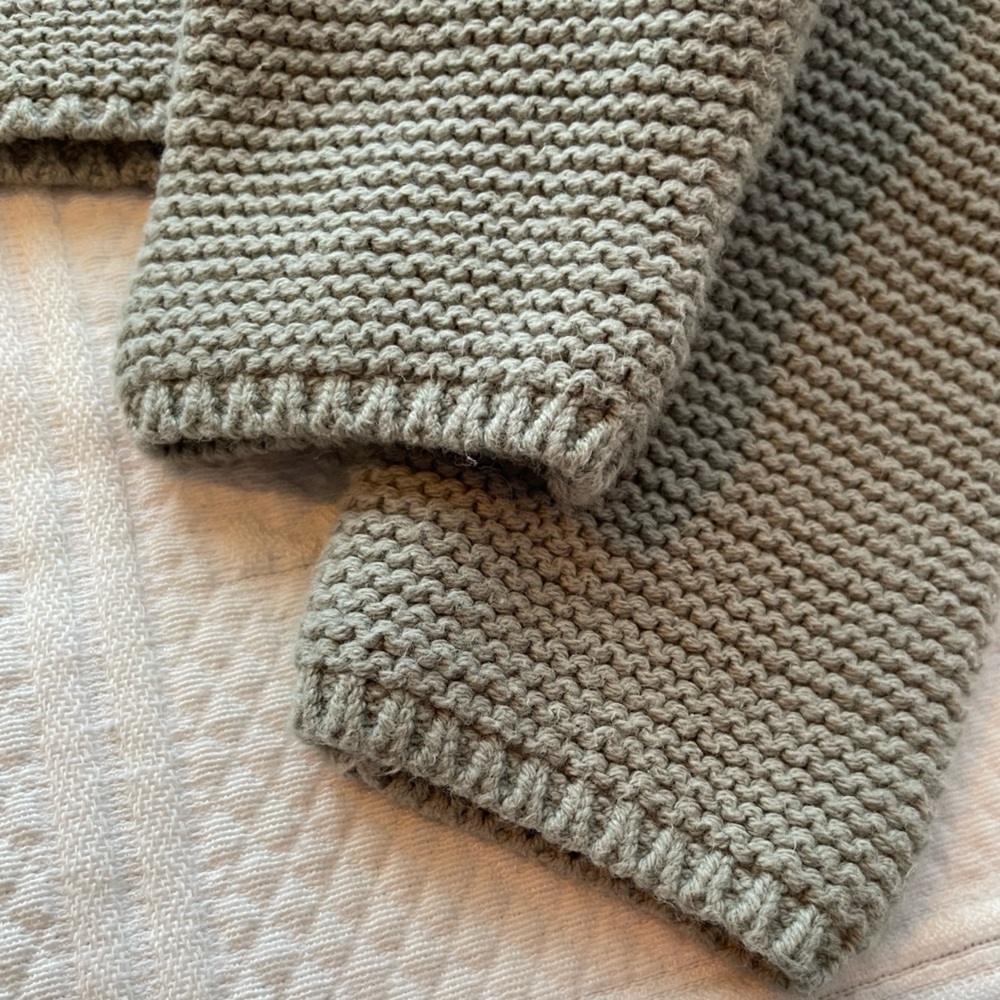 Sincerely Jules Long Sleeve Collar Crop Sweater Sage Green XS - Picture 4 of 10